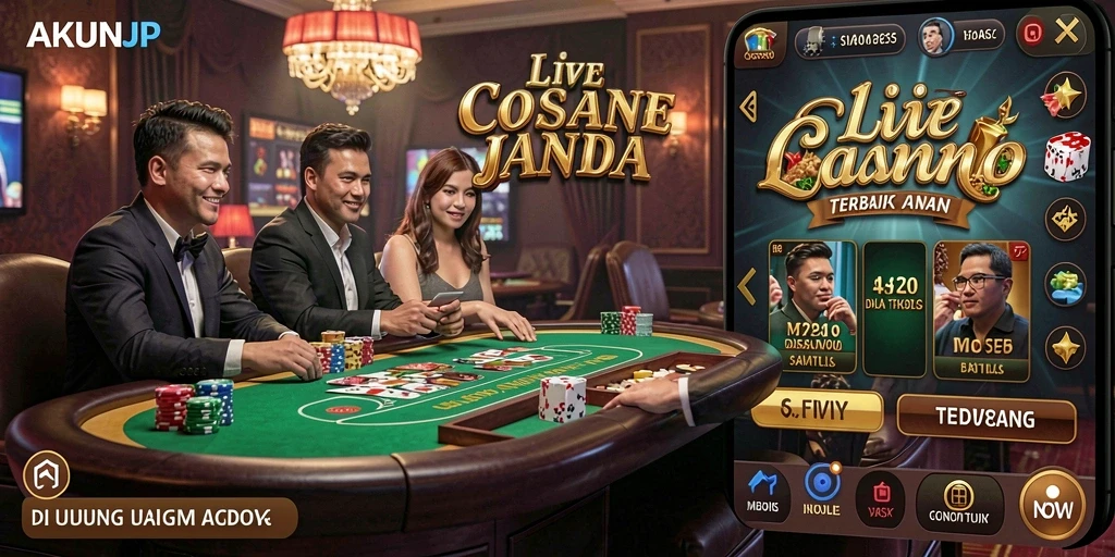 Tampilan gameplay Live Casino AKUNJP yang menarik dan interaktif.
