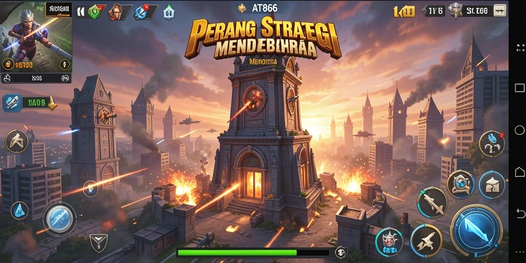 Tampilan menakjubkan dari gameplay Tower Defense di AT866.