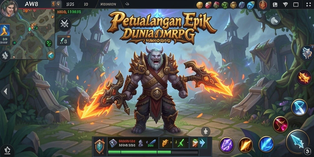 Gameplay dinamis dan seru dalam dunia MMORPG AW8.