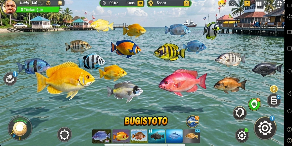 Tampilan gameplay seru dalam game Tembak Ikan BUGISTOTO.