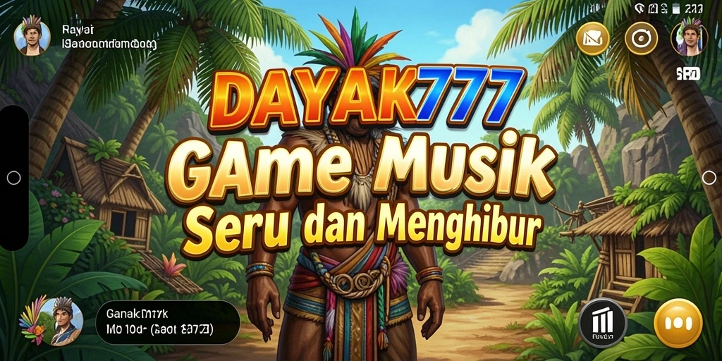Tampilan gameplay menarik dari DAYAK777 dengan elemen musik.