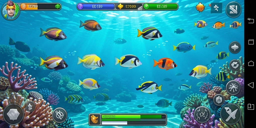 Tampilan gameplay Tembak Ikan yang menarik dan seru.