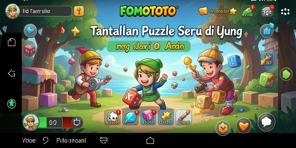 Tampilan gameplay <strong>FOMOTOTO</strong> yang menantang dan penuh warna.
