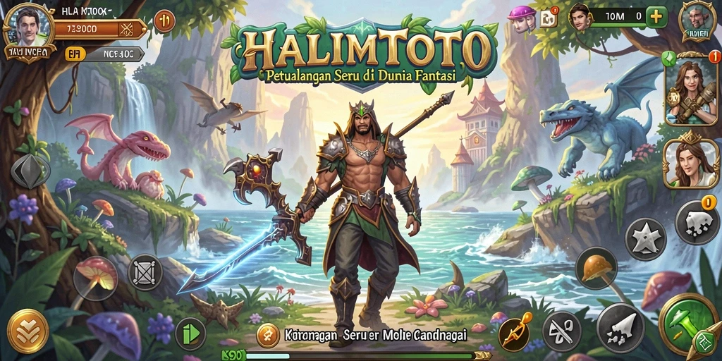Tampilan gameplay HALIMTOTO yang penuh warna dan menantang.