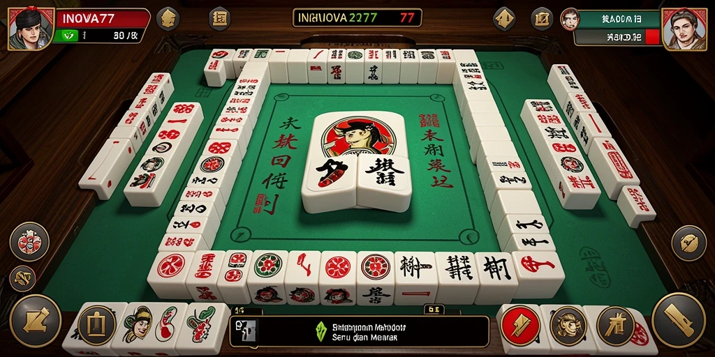 Screenshot gameplay INOVA77 menampilkan suasana permainan Mahjong yang seru dan interaktif.