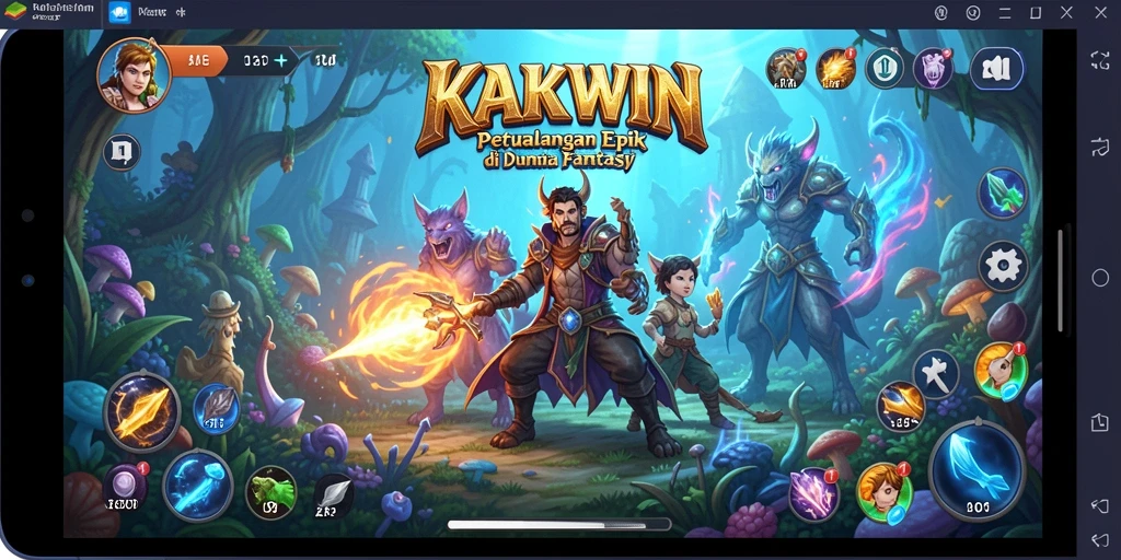 Screenshot menunjukkan aksi pertempuran epik dalam KAKWIN.