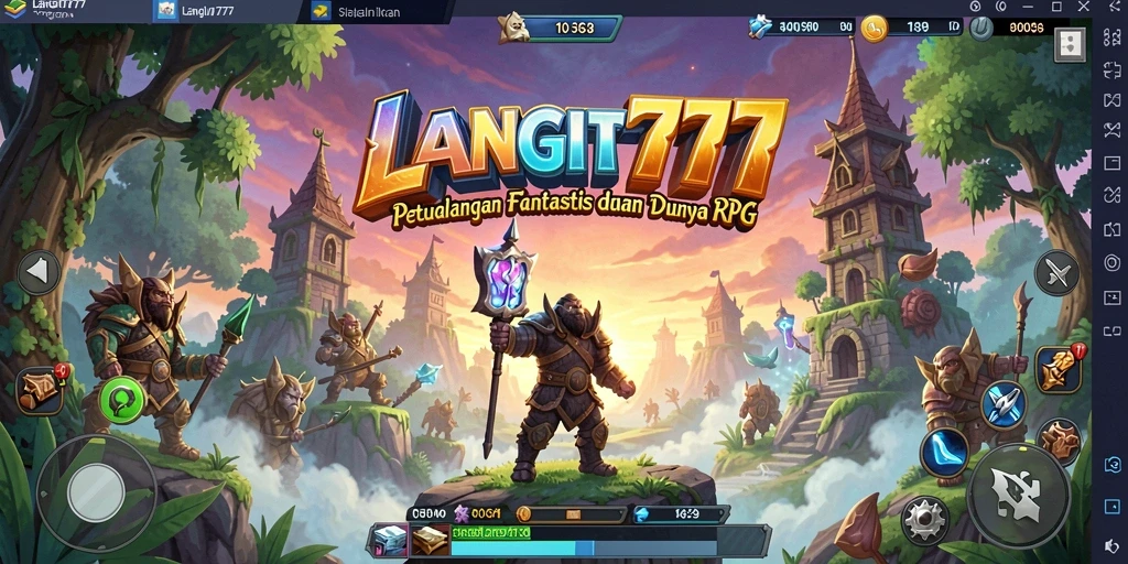 Gambaran gameplay RPG yang menegangkan dan seru dalam LANGIT777.