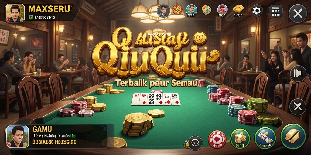 Tampilan gameplay seru dan mendebarkan dari MAXSERU QiuQiu.