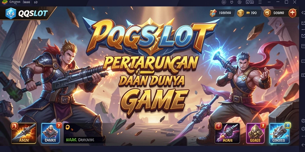 Screenshot menunjukkan aksi pertarungan mendebarkan di QQSLOT.