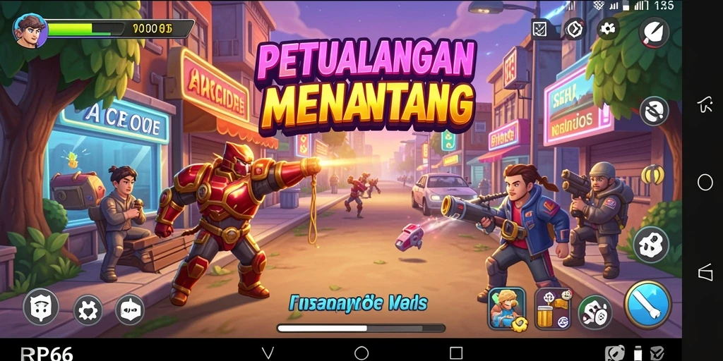 Screenshot gameplay RP66 yang penuh warna dan menantang.