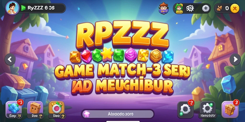 Screenshot menampilkan gameplay seru RPZZZ dengan kombinasi warna-warni.