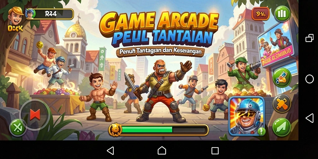 Screenshot dari gameplay RR44 dengan tampilan seru dan menantang.