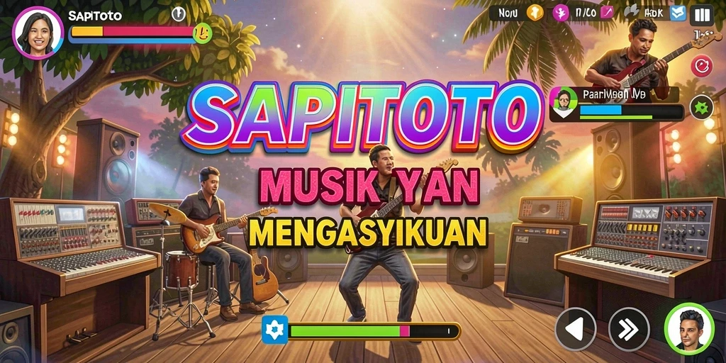 Tampilan gameplay SAPITOTO yang menampilkan keseruan bermain musik.