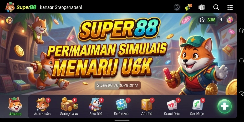 Tampilan gameplay SUPER88 yang memberikan pengalaman simulasi menarik dan interaktif.