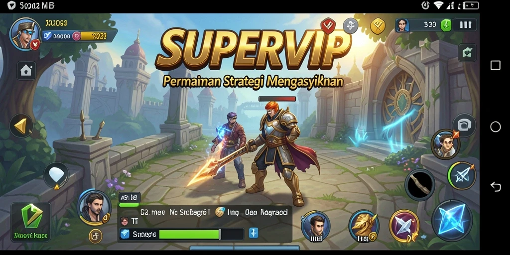 Tangkapan layar gameplay STRATEGI yang menunjukkan aksi seru di SUPERVIP.