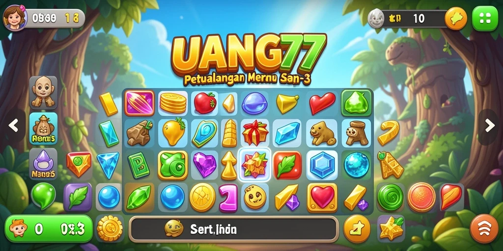 Screenshot menampilkan gameplay seru dan berwarna dari UANG77.