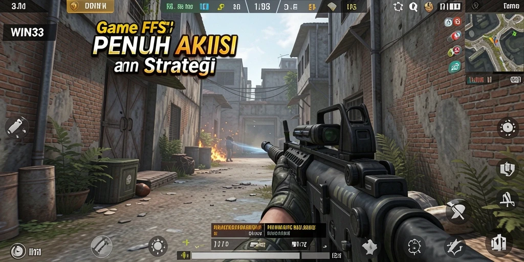 Screenshot gameplay WIN33 dengan aksi tembak-menembak yang intens.
