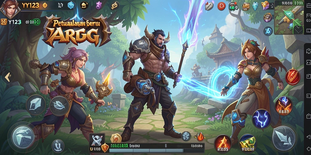 Tangkapan layar gameplay YY123 dengan aksi seru di dunia ARPG.